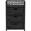 Household Essentials Woven 3 Drawer Chest with Cutout Handles(Black)