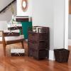 Household Essentials Woven 3 Drawer Chest with Cutout Handles(Brown)