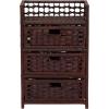 Household Essentials Woven 3 Drawer Chest with Cutout Handles(Brown)