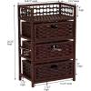 Household Essentials Woven 3 Drawer Chest with Cutout Handles(Brown)