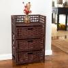 Household Essentials Woven 3 Drawer Chest with Cutout Handles(Brown)