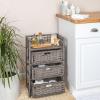 Household Essentials Woven 3 Drawer Chest with Cutout Handles(Grey)
