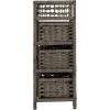 Household Essentials Woven 3 Drawer Chest with Cutout Handles(Grey)