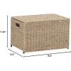 Household Essentials Woven Paper Rope Storage Chest with Hinged Lid and Integrated Handles, Grey(Light Brown)