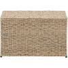 Household Essentials Woven Paper Rope Storage Chest with Hinged Lid and Integrated Handles, Grey(Light Brown)