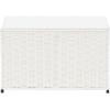 Household Essentials Woven Paper Rope Storage Chest with Hinged Lid and Integrated Handles, Grey(White)