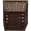 Household Essentials Woven Waste Basket, 3 Gallons, HandWoven Paper Rope with Removable Plastic Liner, Durable Wood Frame, Wide and Open Top for Easy Access, Decorative, Brown(Brown)