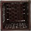 Household Essentials Woven Waste Basket, 3 Gallons, HandWoven Paper Rope with Removable Plastic Liner, Durable Wood Frame, Wide and Open Top for Easy Access, Decorative, Brown(Brown)