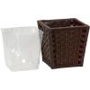 Household Essentials Woven Waste Basket, 3 Gallons, HandWoven Paper Rope with Removable Plastic Liner, Durable Wood Frame, Wide and Open Top for Easy Access, Decorative, Brown(Brown)