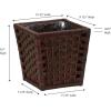 Household Essentials Woven Waste Basket, 3 Gallons, HandWoven Paper Rope with Removable Plastic Liner, Durable Wood Frame, Wide and Open Top for Easy Access, Decorative, Brown(Brown)