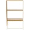 Household Essentials Wrap 3 Shelf Open Storage Bookshelf Coastal Oak Rustic Wood Grain and White Metal