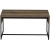 Household Essentials Wrap Rectangular Coffee Table Rustic Slate Concrete and Black Metal(Ashwood)