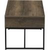 Household Essentials Wrap Rectangular Coffee Table Rustic Slate Concrete and Black Metal(Ashwood)