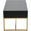 Household Essentials Wrap Rectangular Coffee Table Rustic Slate Concrete and Black Metal(Black)