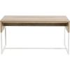 Household Essentials Wrap Rectangular Coffee Table Rustic Slate Concrete and Black Metal(Coastal Oak Finish)