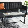 Household Essentials Wrap Rectangular Coffee Table Rustic Slate Concrete and Black Metal(Grey)