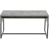 Household Essentials Wrap Rectangular Coffee Table Rustic Slate Concrete and Black Metal(Grey)