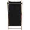Household Essentials X-Frame Bamboo Hamper, Washable Black Liner and Bamboo Frame, and Renewable, Folds for Storage, Simple and Chic, Natural(Black)