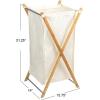 Household Essentials X-Frame Bamboo Hamper, Washable Black Liner and Bamboo Frame, and Renewable, Folds for Storage, Simple and Chic, Natural(Natural)