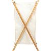 Household Essentials X-Frame Bamboo Hamper, Washable Black Liner and Bamboo Frame, and Renewable, Folds for Storage, Simple and Chic, Natural(Natural)