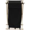 Household Essentials X-Frame Wood Laundry Sorter, Collapsible Wood Frame with Washable Poly-Cotton Bags, Naturally Stylish Large(Black)