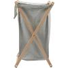 Household Essentials X-Frame Wood Laundry Sorter, Collapsible Wood Frame with Washable Poly-Cotton Bags, Naturally Stylish Large(Gray)