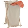 Household Essentials X-Frame Wood Laundry Sorter, Collapsible Wood Frame with Washable Poly-Cotton Bags, Naturally Stylish Large(Natural)