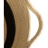 Round Handwoven Paper Rope Basket with Black Stripe and Handles, Natural