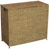 Household Essentials 3 Compartment Laundry Sorter, Wicker Laundry Sorter(Brown)