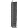 Household Essentials 311322 Hanging Shoe Storage Organizer for Closets |10 Pocket Shelves | Natural Canvas(Graphite)
