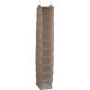 Household Essentials 311322 Hanging Shoe Storage Organizer for Closets |10 Pocket Shelves | Natural Canvas(Latte)