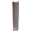 Household Essentials 311322 Hanging Shoe Storage Organizer for Closets |10 Pocket Shelves | Natural Canvas(Silver)