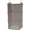 Household Essentials 311342 Hanging Closet Organizer | 3 Pocket Shelves | Natural Canvas(Silver)