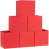 Household Essentials 332-1 Foldable Fabric Storage Bins | Set of 6 Cubby Cubes with Vertical Handles 6 Pack, Red(Red)