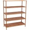 Household Essentials 5 Tier Bamboo Shoe Rack, Lightweight Storage Shelf, Basket Weave for Better Airflow, Easy Assembly, Great for Shoes, Sweaters and More(28.0″L x 12.0″W x 35.4″H)