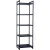 Household Essentials 5 Tier Storage Tower Metal, Grey Shelf – Black Frame, Ashwood(Black Oak)