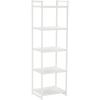 Household Essentials 5 Tier Storage Tower Metal, Grey Shelf – Black Frame, Ashwood(Scandinavian White)
