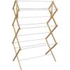 Household Essentials Bamboo Folding Clothes Drying Rack | Large Capacity, 14 Coated Metal Dowels, 28 Feet of Drying Space | Eco-Friendly, Collapsible Indoor Rack for Apartments, Homes & Dorms(Natural/White)