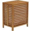 Household Essentials Bamboo Laundry Hamper, Slated Hamper with Natural Cotton Bag, Removable Bag and Foldable Frame, Chic and Environmentally Friendly(Hamper)