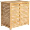 Household Essentials Bamboo Laundry Hamper, Slated Hamper with Natural Cotton Bag, Removable Bag and Foldable Frame, Chic and Environmentally Friendly(Sorter)
