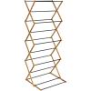 Household Essentials Bamboo V-Shaped Folding Clothes Drying Rack, Compact Upscale Laundry Rack with 8 Dowels(Drying Tower)