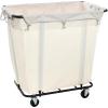 Household Essentials Commercial Laundry Cart with Rolling Caster Wheels, Natural Canvas Liner with Black Steel Frame(Natural/Black)