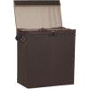 Household Essentials Double Laundry Hamper with Lid and Grommet Handles, Desert Sand Sorter(Brown)