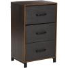 Household Essentials Dresser Tower Chest of Drawers Coastal Oak Rustic Wood Grain with 4 Beige Strorage Drawers(Walnut2)