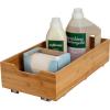 Household Essentials Glidez Bamboo and Steel Pull-Out/Slide-Out Storage Organizer for Under Cabinet Use – 1-Tier Design – Fits Standard Size Cabinet or Shelf, Natural(Single Tier)