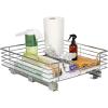 Household Essentials Glidez Chrome-Plated Steel 2-Tier Sliding Under Sink Cabinet Organizer, Chrome(Single Tier)