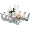 Household Essentials Glidez Chrome-Plated Steel 2-Tier Sliding Under Sink Cabinet Organizer, Chrome(Single Tier Sliding)