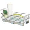 Household Essentials Glidez Multipurpose Chrome-Plated Steel Pull-Out/Slide-Out Storage Organizer with Plastic Liner for Under Cabinet Use – 1-Tier Design – Fits Standard Size Cabinet or Shelf, Chrome(Single Basket)