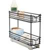 Household Essentials Glidez Powder-Coated Steel Pull-Out/Slide-Out Basket Storage Organizer for Under Sink or Under Cabinet Use – 2-Tier Design – Fits Standard Size Cabinet or Shelf, White(Black)