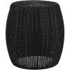 Household Essentials Handwoven Resin Barrel Side Table, Multicolor(Black)